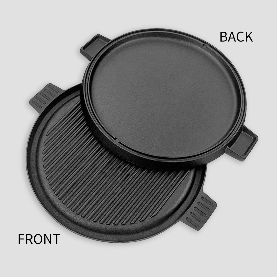 Soga 2X 43Cm Round Ribbed Cast Iron Frying Pan Skillet Steak Sizzle Platter With Handle, Home &Amp; Living, Kitchen &Amp; Dining, Cookware, Frying Pans, ,  - Nz Depot 6