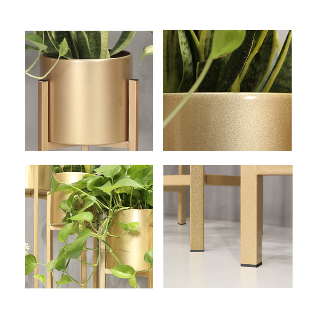 SOGA 2X 45CM Gold Metal Plant Stand with Flower Pot Holder Corner Shelving Rack Indoor Display, Home & Living, Home Decor, Indoor Pots, Planters and Plant Stands, , ,  - NZ DEPOT 8