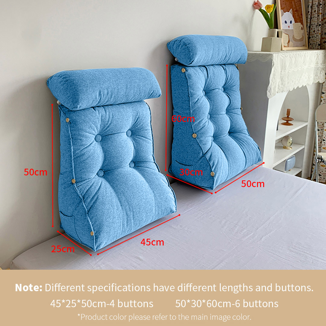 SOGA 2X 45cm Blue Triangular Wedge Lumbar Pillow Headboard Backrest Sofa Bed Cushion Home Decor, Furniture, Living Room Furniture, Occasional Chairs, , ,  - NZ DEPOT 6