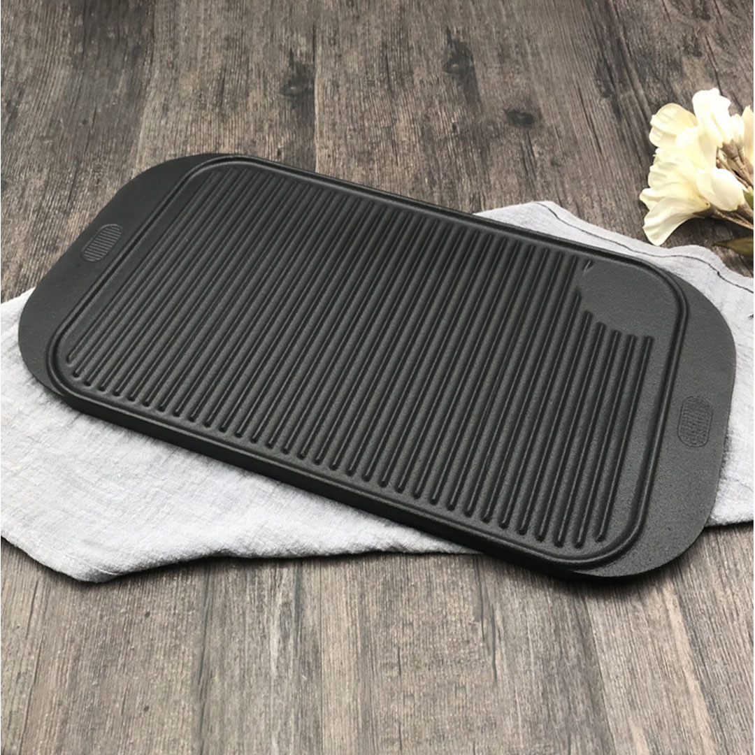 Soga 2X 47Cm Cast Iron Ridged Griddle Hot Plate Grill Pan Bbq Stovetop, Home &Amp; Living, Kitchen &Amp; Dining, Cookware, Griddles &Amp; Grill Pans, ,  - Nz Depot 7