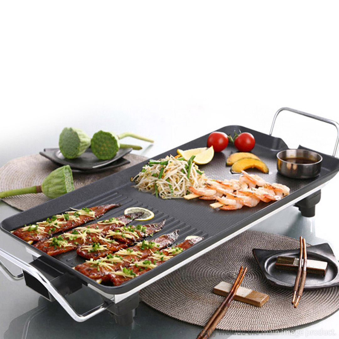 Soga 2X 48Cm Electric Bbq Grill Teppanyaki Tough Non-Stick Surface Hot Plate Kitchen 3-5 Person, Electronics &Amp; Appliances &Gt; Appliances &Gt; Small Kitchen Appliances &Gt; Benchtop Cooking &Gt; Sandwich Presses &Amp; Grills, , , , ,  - Nz Depot 4