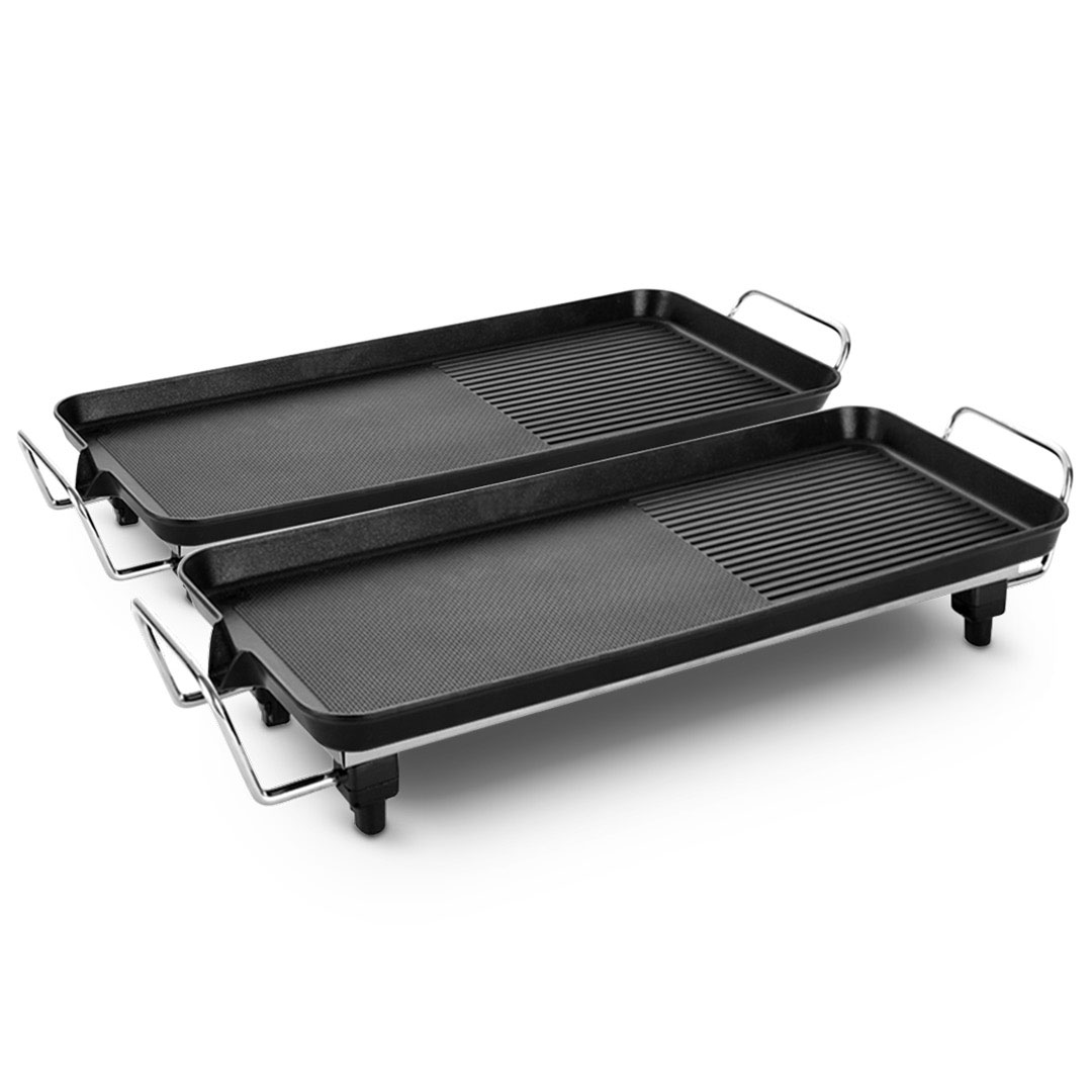 Soga 2X 48Cm Electric Bbq Grill Teppanyaki Tough Non-Stick Surface Hot Plate Kitchen 3-5 Person, Electronics &Amp; Appliances &Gt; Appliances &Gt; Small Kitchen Appliances &Gt; Benchtop Cooking &Gt; Sandwich Presses &Amp; Grills, , , , ,  - Nz Depot 1