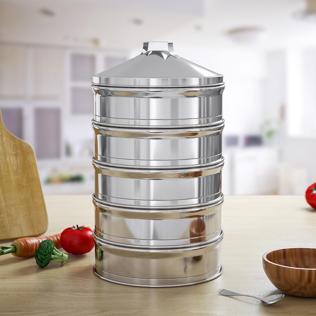 Soga 2X 5 Tier Stainless Steel Steamers With Lid Work Inside Of Basket Pot Steamers 22Cm, Home &Amp; Living, Kitchen &Amp; Dining, Cookware, Steamers, ,  - Nz Depot 5