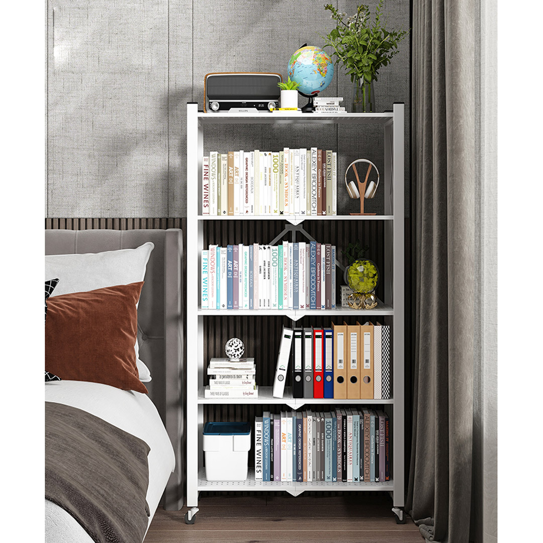 Soga 2X 5 Tier Steel White Foldable Display Stand Multi-Functional Shelves Portable Storage Organizer With Wheels, Garden, Tools &Amp; Hardware, Garage Storage &Amp; Organisation, Utility Shelves, , ,  - Nz Depot 8