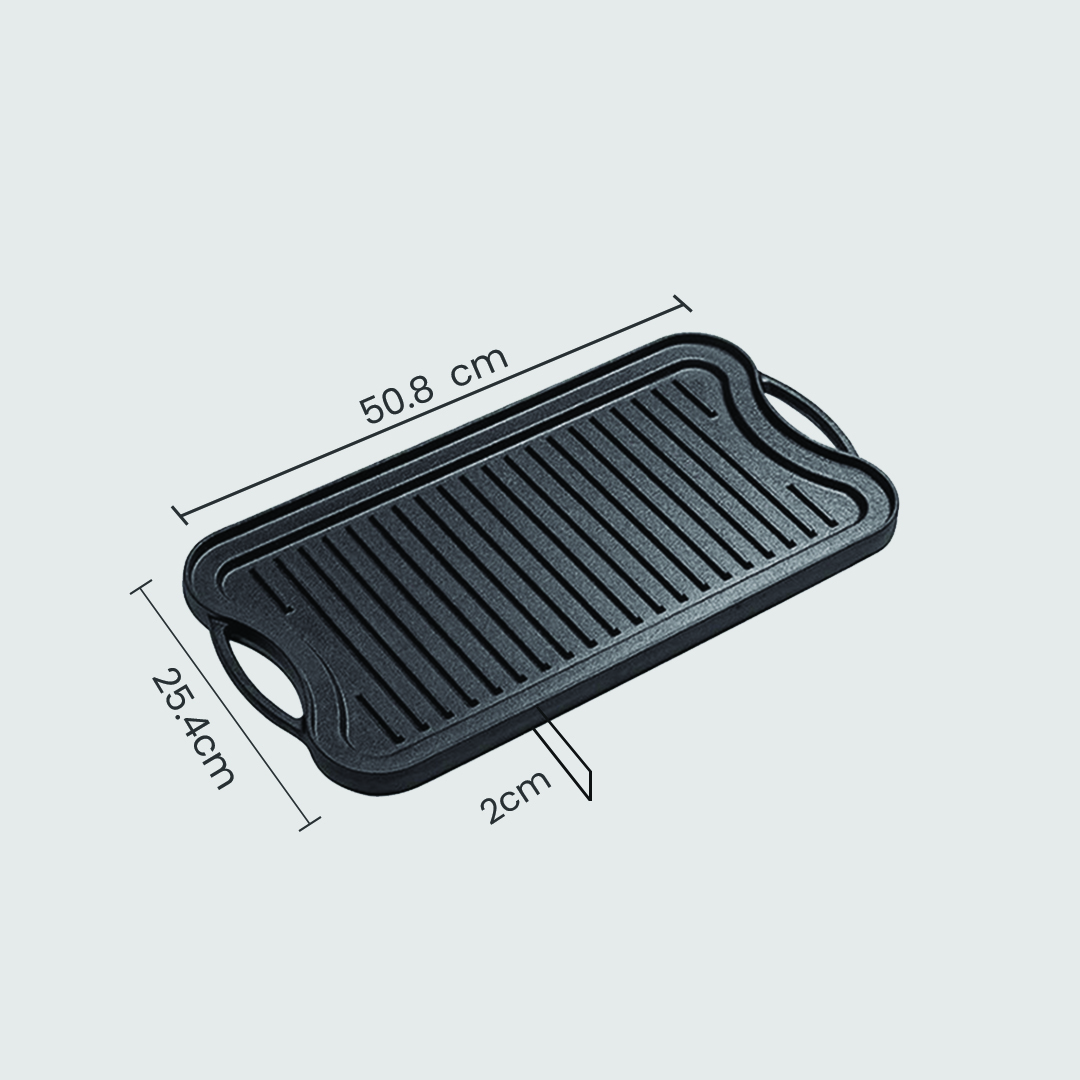 Soga 2X 50.8Cm Cast Iron Ridged Griddle Hot Plate Grill Pan Bbq Stovetop, Home &Amp; Living, Kitchen &Amp; Dining, Cookware, Frying Pans, ,  - Nz Depot 9