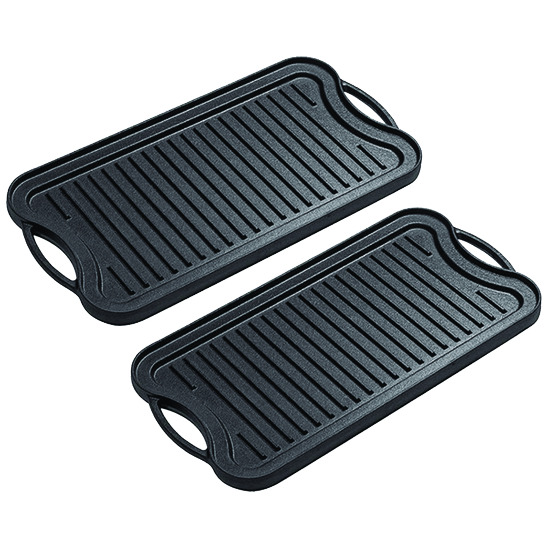 Soga 2X 50.8Cm Cast Iron Ridged Griddle Hot Plate Grill Pan Bbq Stovetop, Home &Amp; Living, Kitchen &Amp; Dining, Cookware, Frying Pans, ,  - Nz Depot 1