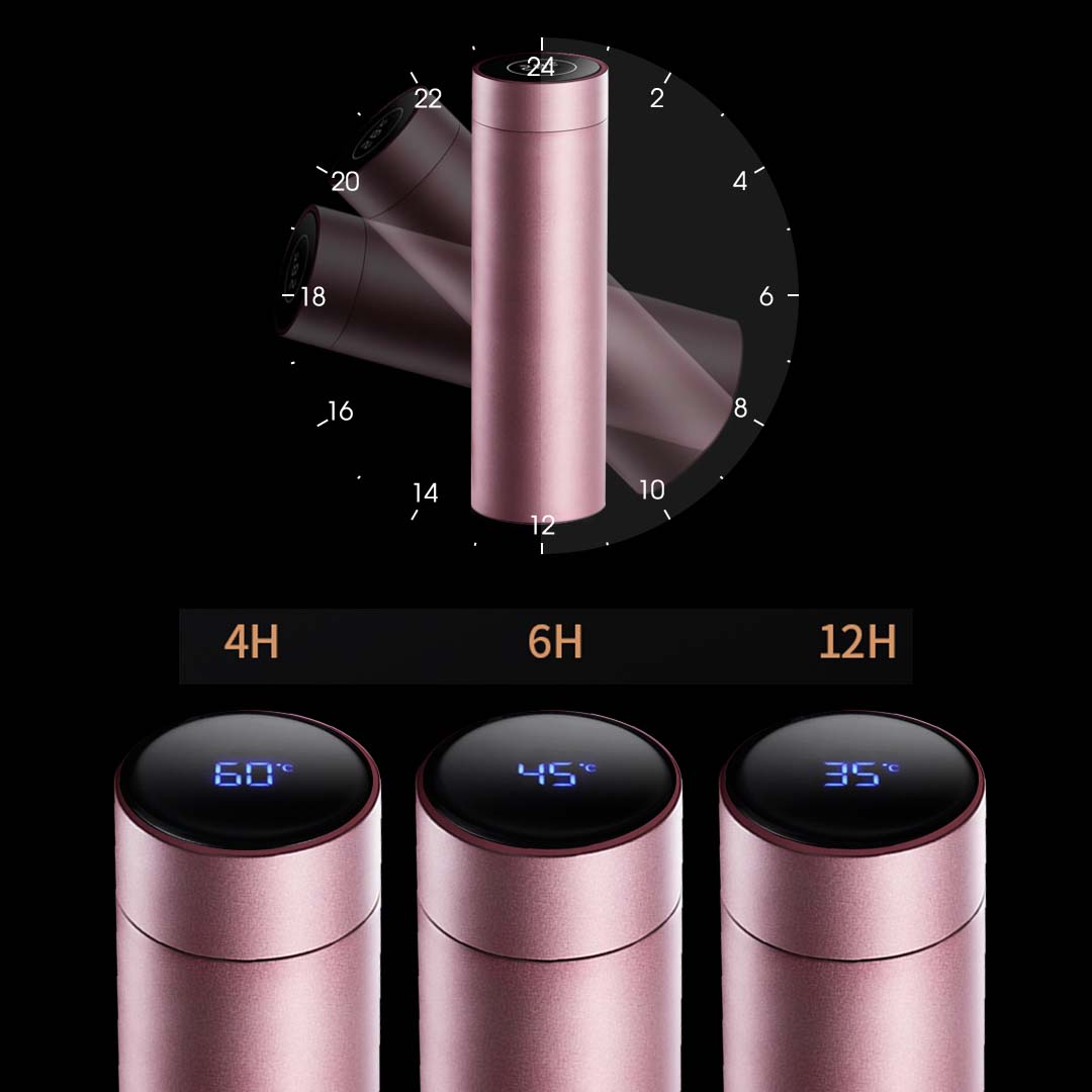 SOGA 2X 500ML Stainless Steel Smart LCD Thermometer Display Bottle Vacuum Flask Thermos Rose Gold, home & living, kitchen & dining, drinkware, bottles & jugs, ,  - NZ DEPOT 7