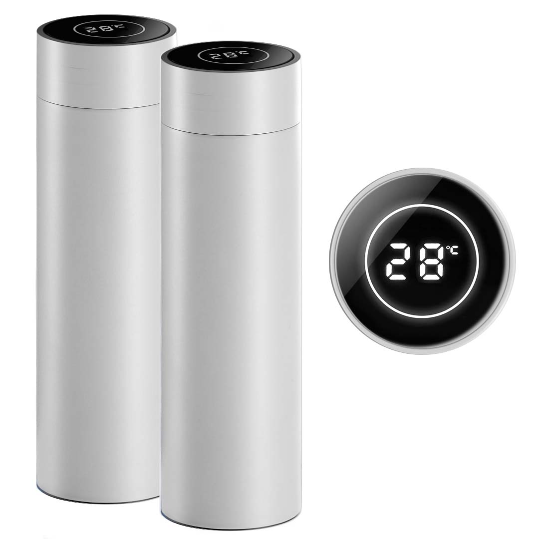 Soga 2X 500Ml Stainless Steel Smart Lcd Thermometer Display Bottle Vacuum Flask Thermos White, Home &Amp; Living, Kitchen &Amp; Dining, Drinkware, Bottles &Amp; Jugs, ,  - Nz Depot 1