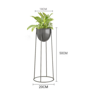 SOGA 2X 50cm Round Wire Metal Flower Pot Stand with Black Flowerpot Holder Rack Display, Home & Living, Home Decor, Indoor Pots, Planters and Plant Stands, , ,  - NZ DEPOT 2