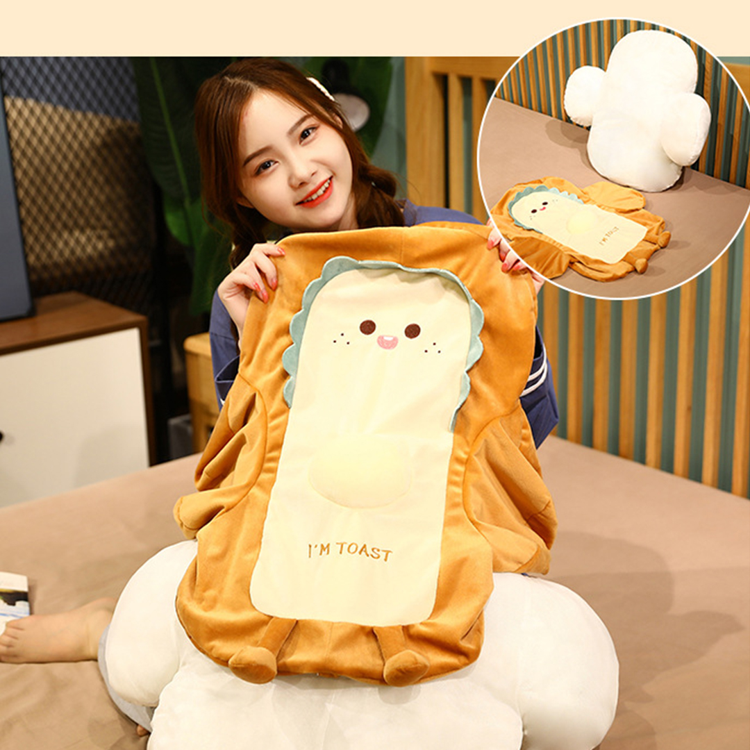 Soga 2X 58Cm Cute Face Toast Bread Cushion Stuffed Car Seat Plush Cartoon Back Support Pillow Home Decor, Furniture, Living Room Furniture, Occasional Chairs, , ,  - Nz Depot 9