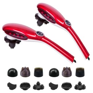 SOGA 2X 6 Heads Portable Handheld Massager Soothing Stimulate Blood Flow Shoulder Red, health & beauty > personal care > massagers, , , , ,  - NZ DEPOT 1