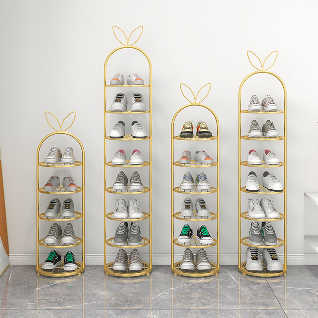 Soga 2X 6 Tier Bunny Ears Shape Gold Plated Metal Shoe Organizer Space Saving Portable Footwear Storage Shelf, Furniture, Storage &Amp; Shelving, Shoe Storage, , ,  - Nz Depot 4