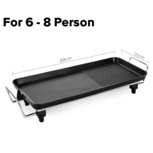 SOGA 2X 68cm Electric BBQ Grill Teppanyaki Plate Non-Stick Surface Hot Plate Kitchen 6-8 Person, electronics & appliances > appliances > small kitchen appliances > benchtop cooking > sandwich presses & grills, , , , ,  - NZ DEPOT 2