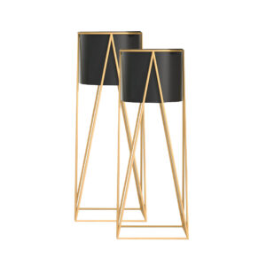 SOGA 2X 70cm Gold Metal Plant Stand with Black Flower Pot Holder Corner Shelving Rack Indoor Display, Home & Living, Home Decor, Indoor Pots, Planters and Plant Stands, , ,  - NZ DEPOT 1