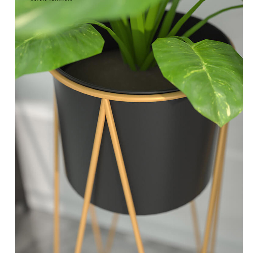 SOGA 2X 70cm Gold Metal Plant Stand with Black Flower Pot Holder Corner Shelving Rack Indoor Display, Home & Living, Home Decor, Indoor Pots, Planters and Plant Stands, , ,  - NZ DEPOT 6