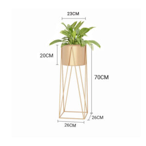 SOGA 2X 70cm Gold Metal Plant Stand with Gold Flower Pot Holder Corner Shelving Rack Indoor Display, Home & Living, Home Decor, Indoor Pots, Planters and Plant Stands, , ,  - NZ DEPOT 2