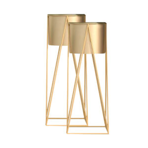 SOGA 2X 70cm Gold Metal Plant Stand with Gold Flower Pot Holder Corner Shelving Rack Indoor Display NZ DEPOT