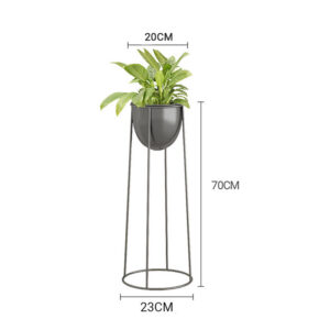 SOGA 2X 70cm Round Wire Metal Flower Pot Stand with Black Flowerpot Holder Rack Display, Home & Living, Home Decor, Indoor Pots, Planters and Plant Stands, , ,  - NZ DEPOT 2