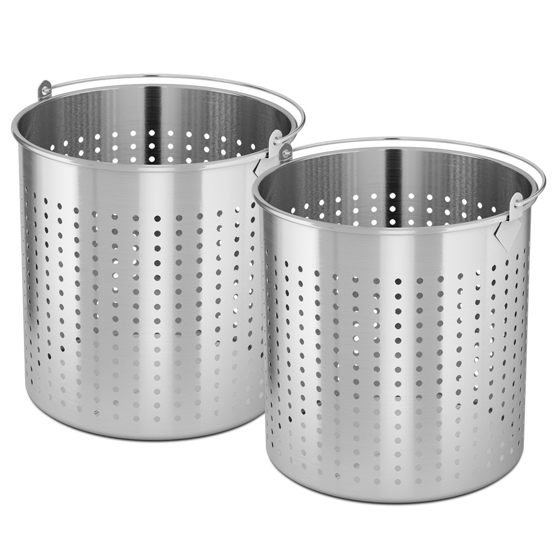 Soga 2X 71L 18/10 Stainless Steel Perforated Stockpot Basket Pasta Strainer With Handle, Home &Amp; Living, Kitchen &Amp; Dining, Cookware, Stock &Amp; Multi Pots, ,  - Nz Depot 1