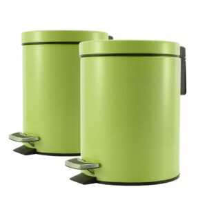 SOGA 2X 7L Foot Pedal Stainless Steel Rubbish Recycling Garbage Waste Trash Bin Round Green, Home & Living, Kitchen & Dining, Kitchen Storage, Kitchen Bins, ,  - NZ DEPOT 1