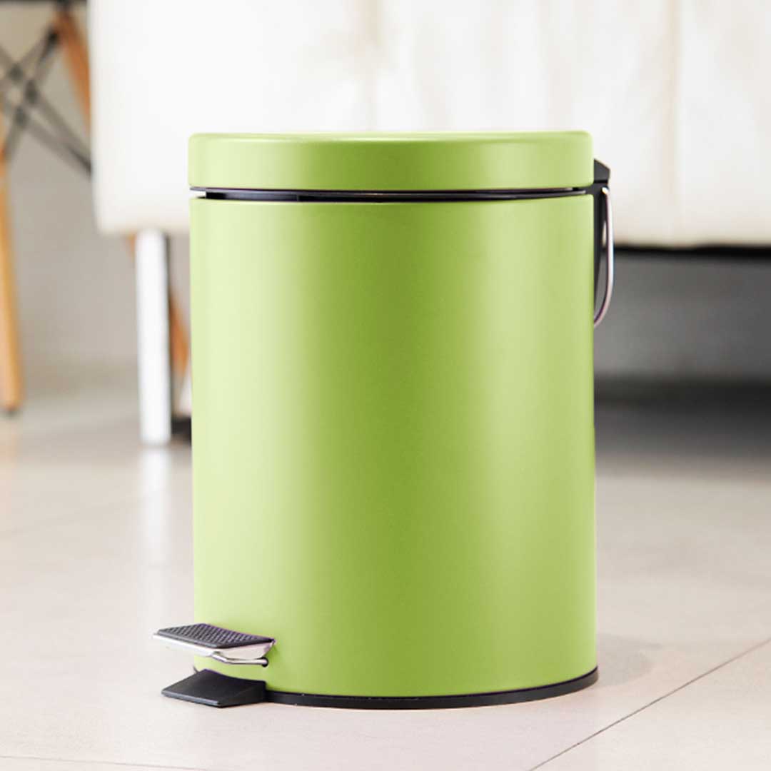 Soga 2X 7L Foot Pedal Stainless Steel Rubbish Recycling Garbage Waste Trash Bin Round Green, Home &Amp; Living, Kitchen &Amp; Dining, Kitchen Storage, Kitchen Bins, ,  - Nz Depot 7