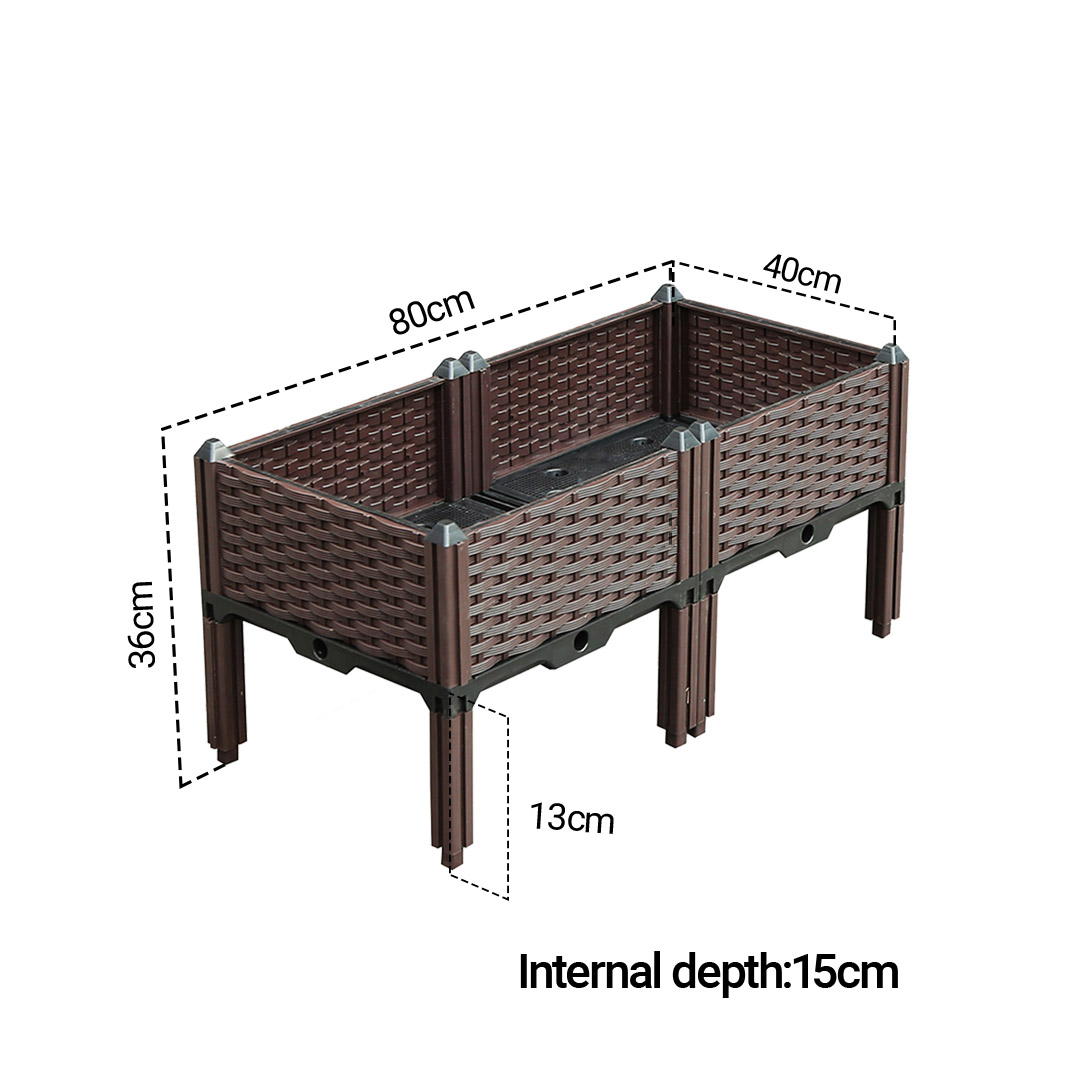 SOGA 2X 80cm Raised Planter Box Vegetable Herb Flower Outdoor Plastic Plants Garden Bed with Legs, Garden, Tools & Hardware, Gardening & Lawn Care, Pots, Planters & Container Accessories, , ,  - NZ DEPOT 5