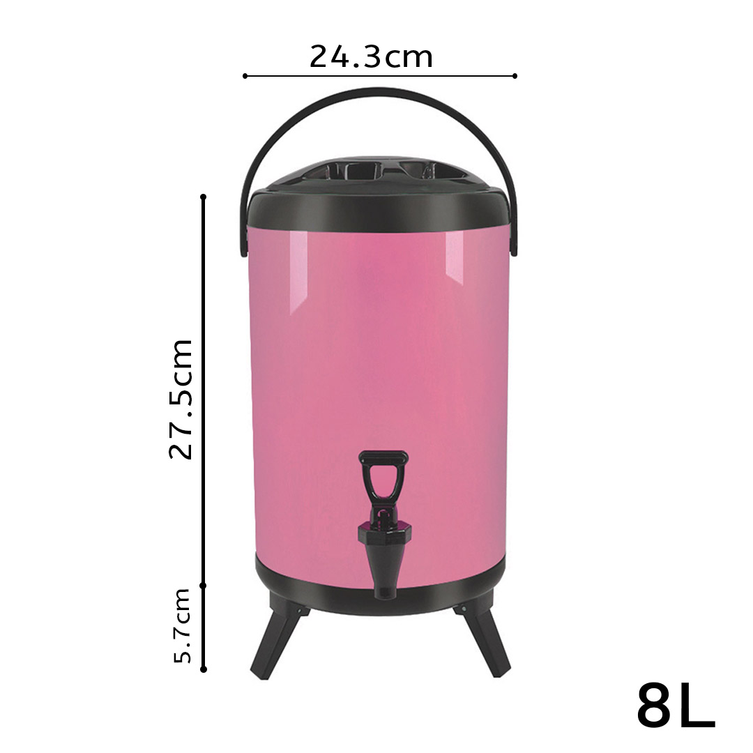 Soga 2X 8L Stainless Steel Insulated Milk Tea Barrel Hot And Cold Beverage Dispenser Container With Faucet Pink, Home &Amp; Living, Kitchen &Amp; Dining, Barware, Spirit Dispensers, ,  - Nz Depot 2