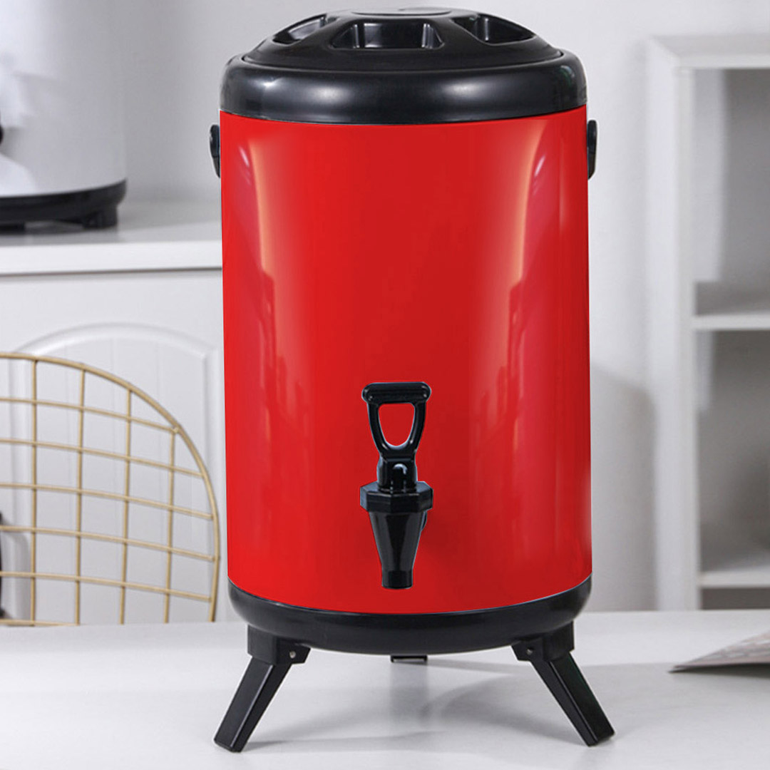 Soga 2X 8L Stainless Steel Insulated Milk Tea Barrel Hot And Cold Beverage Dispenser Container With Faucet Red, Home &Amp; Living, Kitchen &Amp; Dining, Barware, Spirit Dispensers, ,  - Nz Depot 8