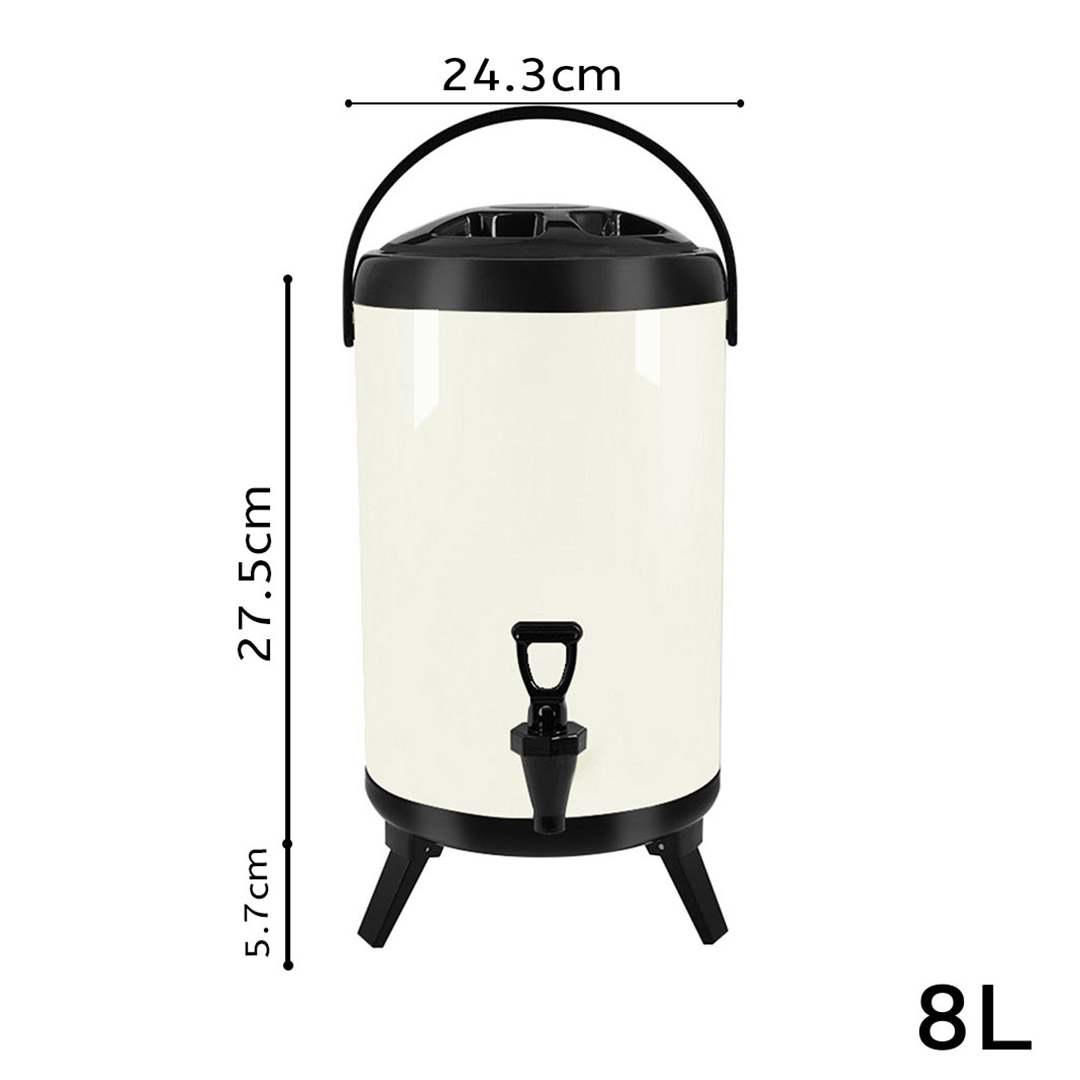 Soga 2X 8L Stainless Steel Insulated Milk Tea Barrel Hot And Cold Beverage Dispenser Container With Faucet White, Home &Amp; Living, Kitchen &Amp; Dining, Barware, Spirit Dispensers, ,  - Nz Depot 2