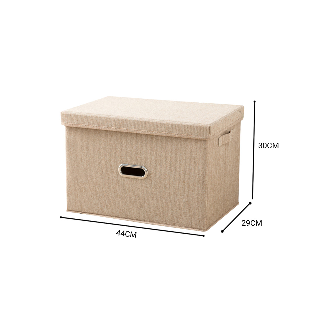 SOGA 2X Beige Large Foldable Canvas Storage Box Cube Clothes Basket Organiser Home Decorative Box, Furniture, Storage & Shelving, Home Storage, , ,  - NZ DEPOT 6