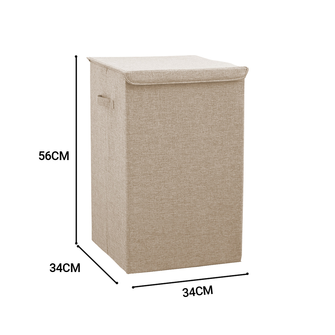 SOGA 2X Beige Medium Collapsible Laundry Hamper Storage Box Foldable Canvas Basket Home Organiser Decor, Furniture, Storage & Shelving, Home Storage, ,  - NZ DEPOT 6