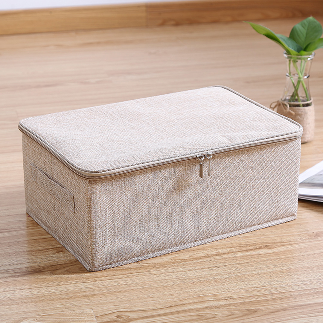 Soga 2X Beige Small Portable Double Zipper Storage Box Moisture Proof Clothes Basket Foldable Home Organiser, Furniture, Storage &Amp; Shelving, Home Storage, , ,  - Nz Depot 2