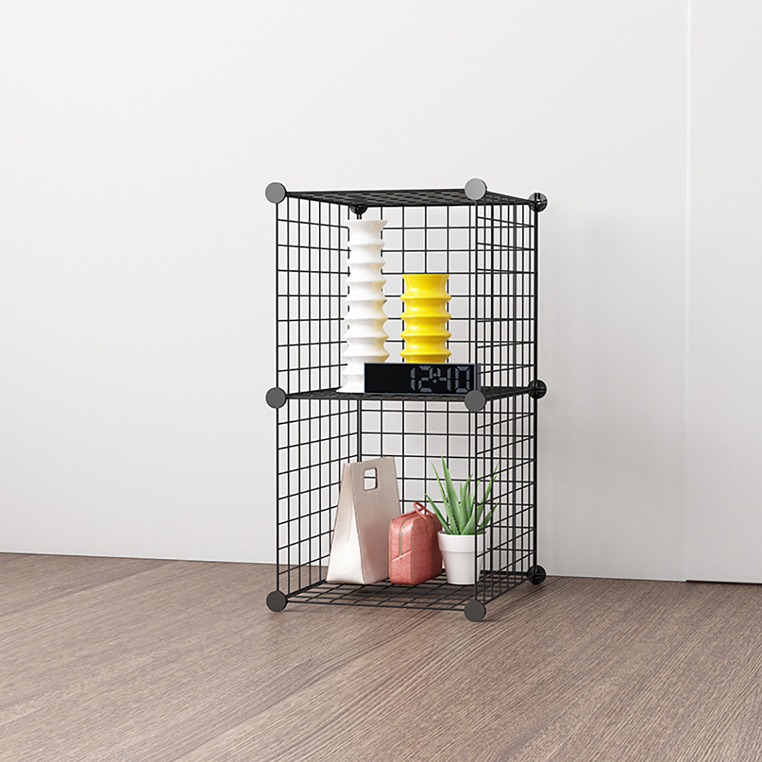 Soga 2X Black Portable 2 Tier Cube Storage Organiser Foldable Diy Modular Grid Space Saving Shelf, Furniture, Storage &Amp; Shelving, Home Storage, , ,  - Nz Depot 2