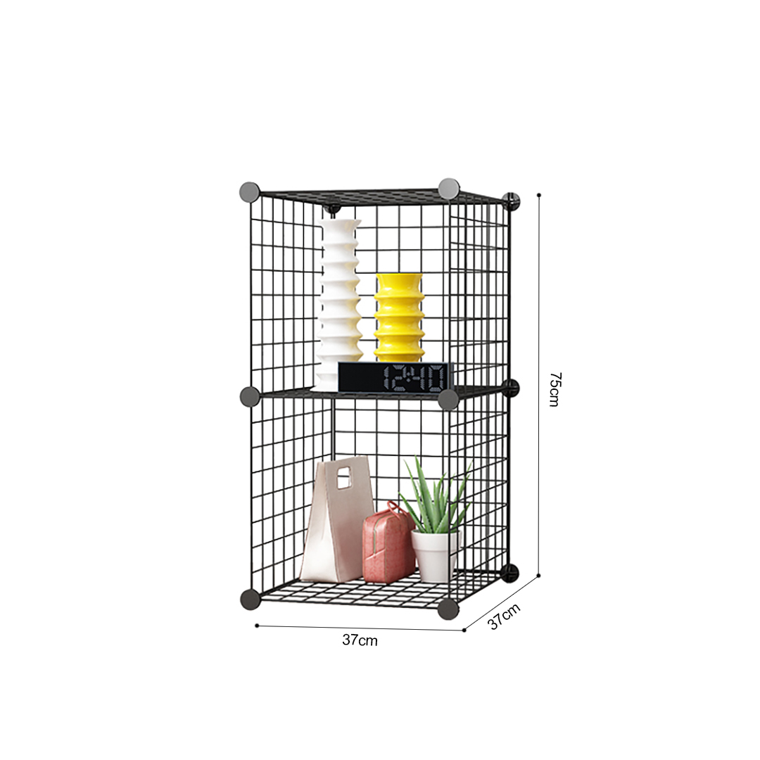 Soga 2X Black Portable 2 Tier Cube Storage Organiser Foldable Diy Modular Grid Space Saving Shelf, Furniture, Storage &Amp; Shelving, Home Storage, , ,  - Nz Depot 6