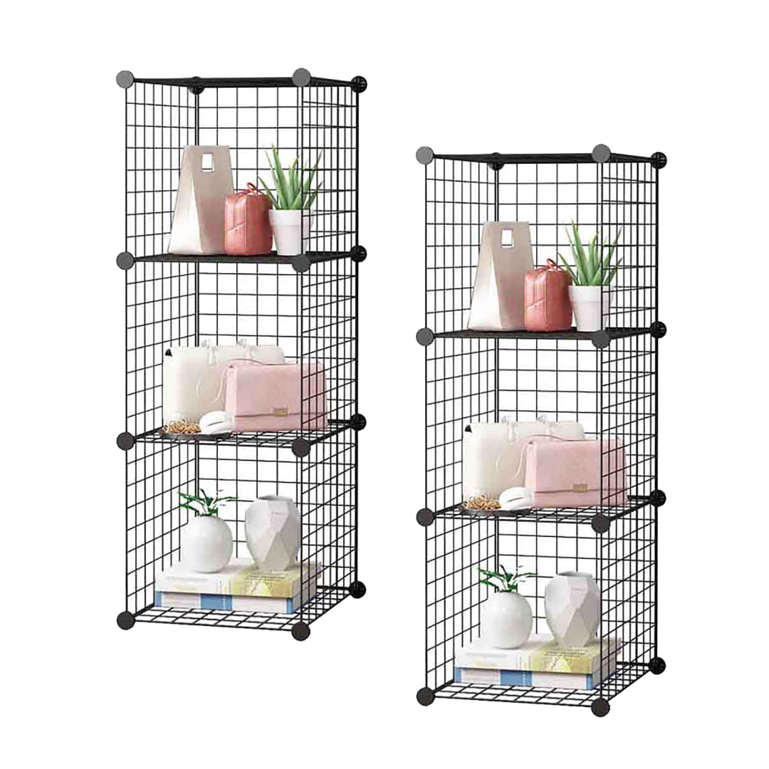 Soga 2X Black Portable 3 Tier Cube Storage Organiser Foldable Diy Modular Grid Space Saving Shelf, Furniture, Storage &Amp; Shelving, Home Storage, , ,  - Nz Depot 1