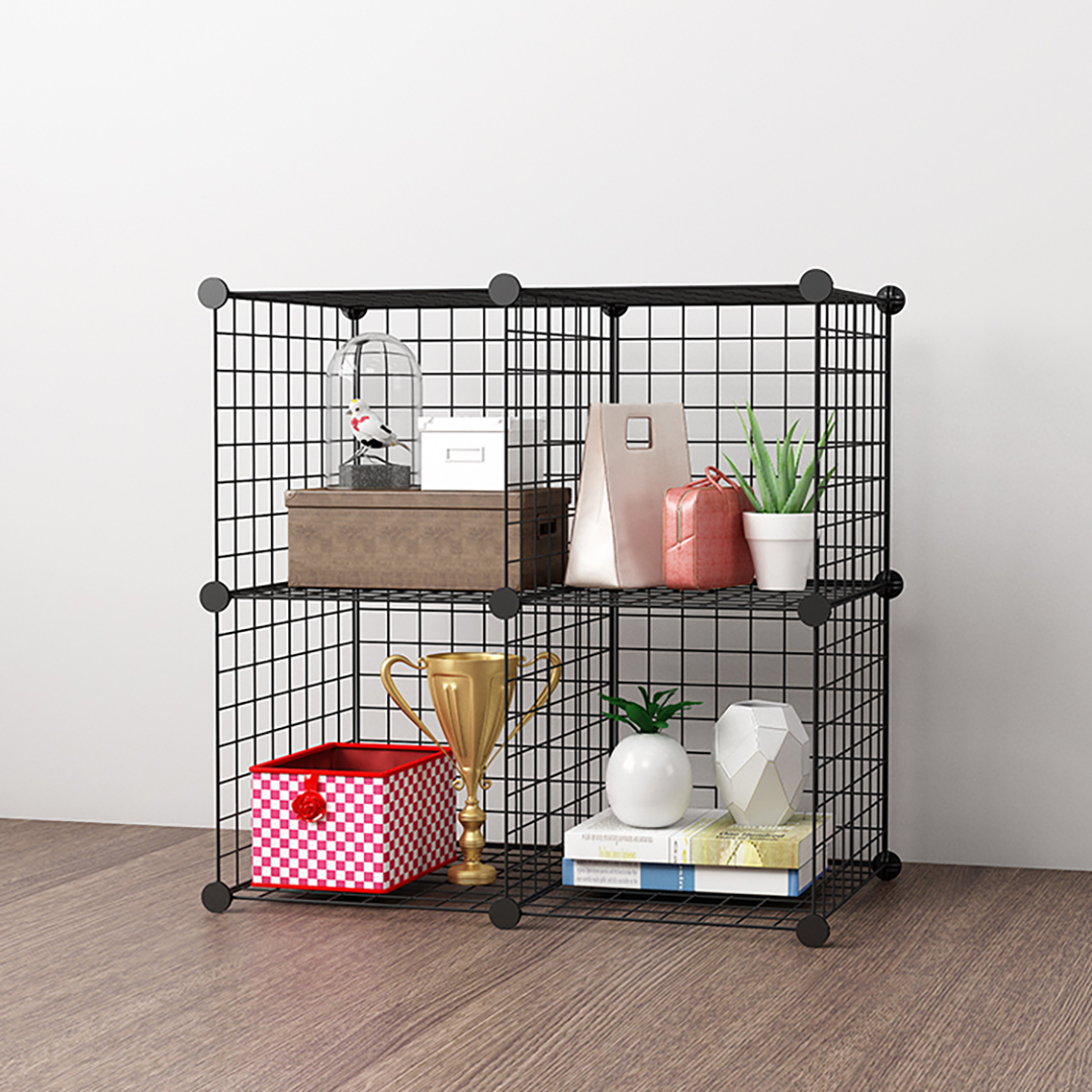 Soga 2X Black Portable 4-Cube Storage Organiser Foldable Diy Modular Grid Space Saving Shelf, Furniture, Storage &Amp; Shelving, Home Storage, , ,  - Nz Depot 2