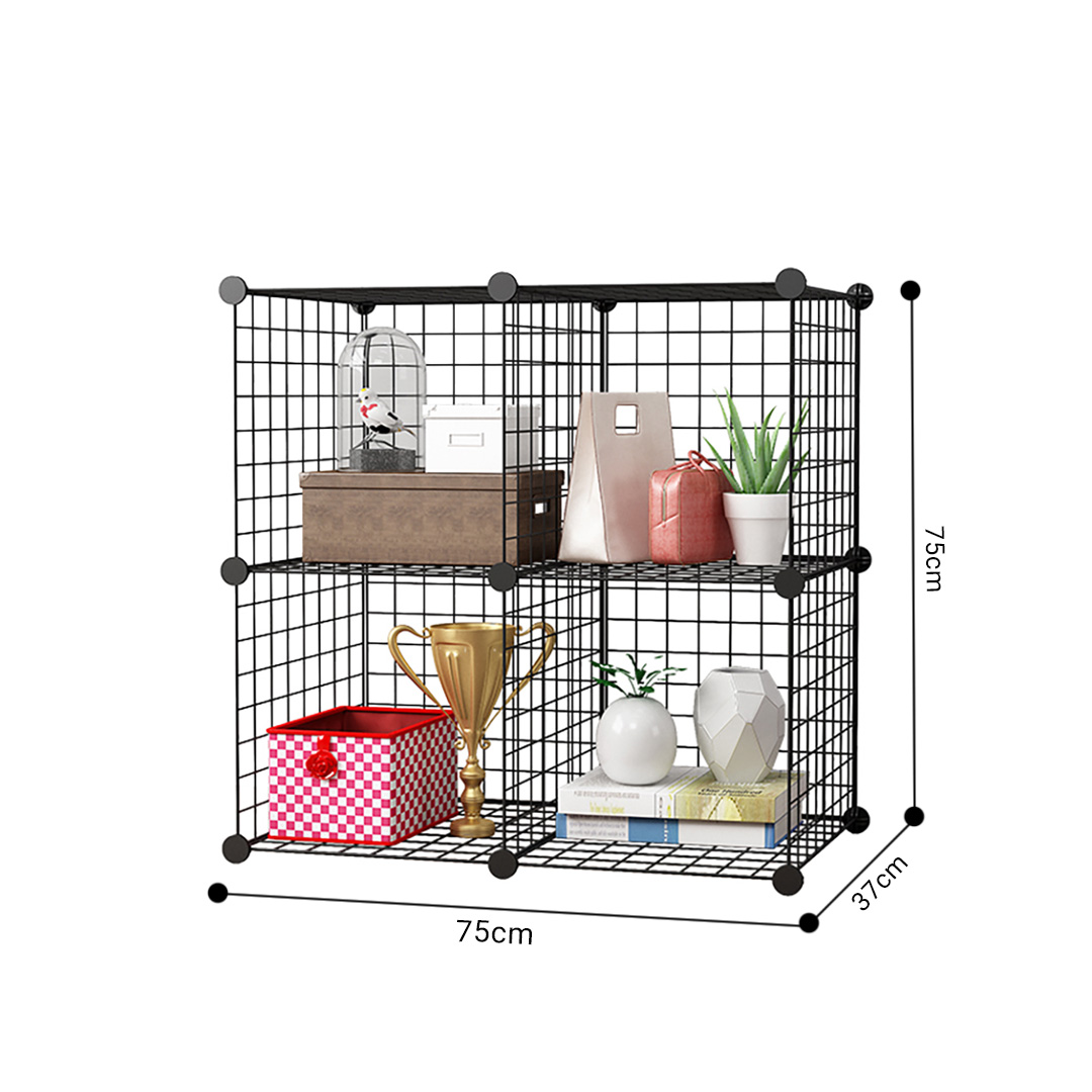 Soga 2X Black Portable 4-Cube Storage Organiser Foldable Diy Modular Grid Space Saving Shelf, Furniture, Storage &Amp; Shelving, Home Storage, , ,  - Nz Depot 6