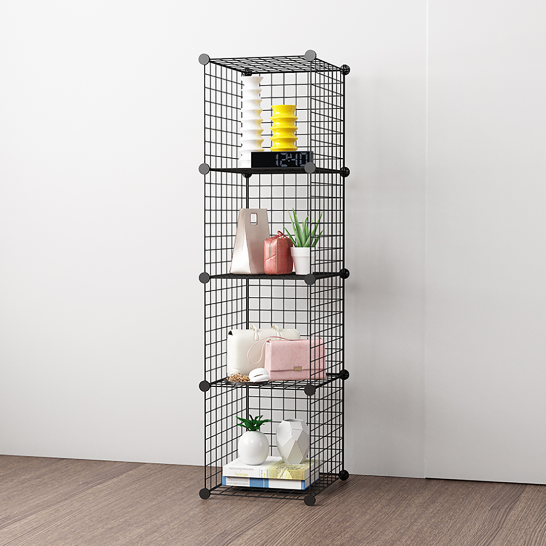 Soga 2X Black Portable 4 Tier Cube Storage Organiser Foldable Diy Modular Grid Space Saving Shelf, Furniture, Storage &Amp; Shelving, Home Storage, , ,  - Nz Depot 2