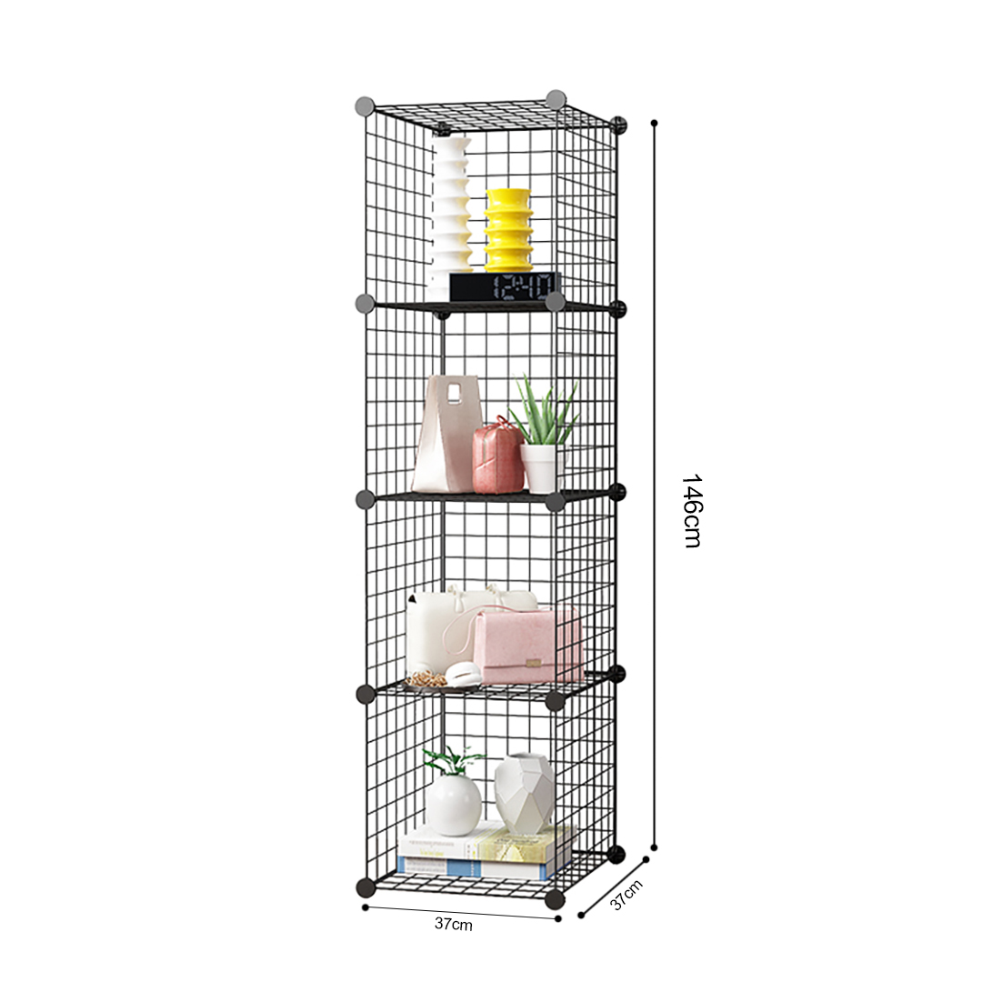 Soga 2X Black Portable 4 Tier Cube Storage Organiser Foldable Diy Modular Grid Space Saving Shelf, Furniture, Storage &Amp; Shelving, Home Storage, , ,  - Nz Depot 6