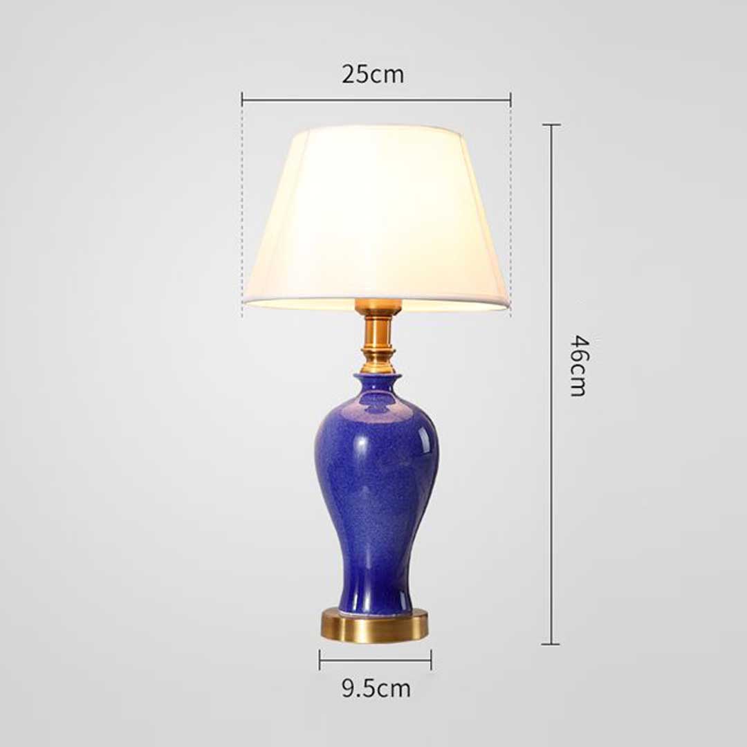 Soga 2X Blue Ceramic Oval Table Lamp With Gold Metal Base, Home &Amp; Living, Lighting, Indoor Lights, Lamps, Table Lamps,  - Nz Depot 2