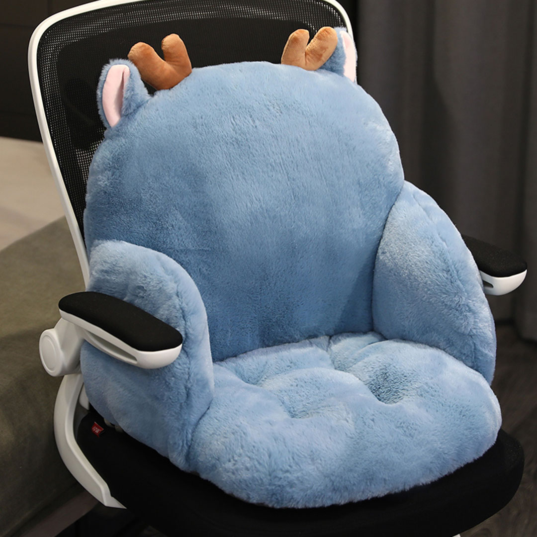 Soga 2X Blue Deer Shape Cushion Soft Leaning Bedside Pad Sedentary Plushie Pillow Home Decor, Furniture, Living Room Furniture, Occasional Chairs, ,  - Nz Depot 2