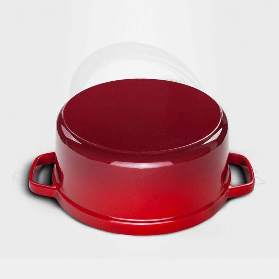 SOGA 2X Cast Iron 24cm Enamel Porcelain Stewpot Casserole Stew Cooking Pot With Lid Orange, Home & Living, Kitchen & Dining, Cookware, Casserole Dishes, ,  - NZ DEPOT 4