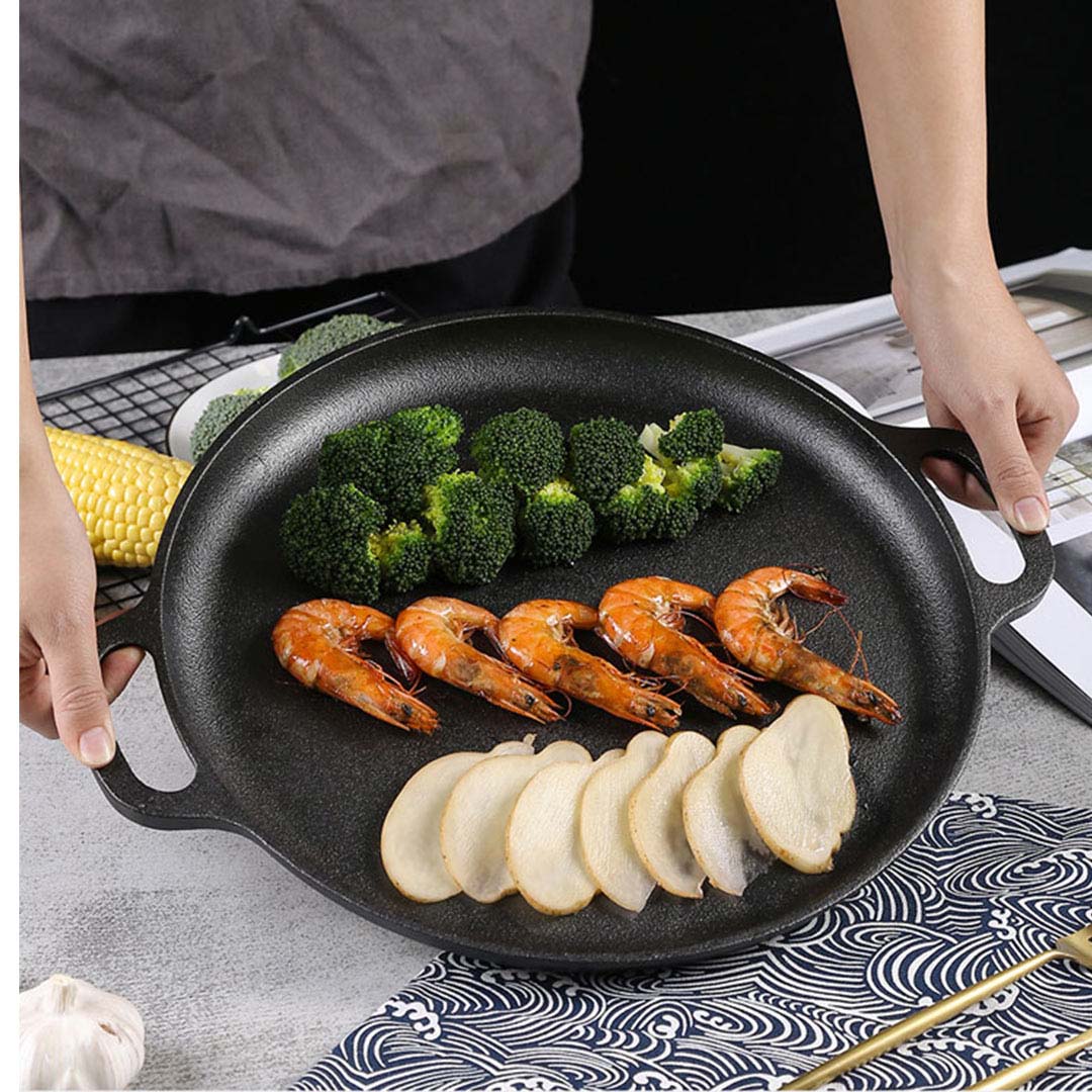 Soga 2X Cast Iron 35Cm Frying Pan Skillet Coating Steak Sizzle Platter, Home &Amp; Living, Kitchen &Amp; Dining, Cookware, Griddles &Amp; Grill Pans, ,  - Nz Depot 9