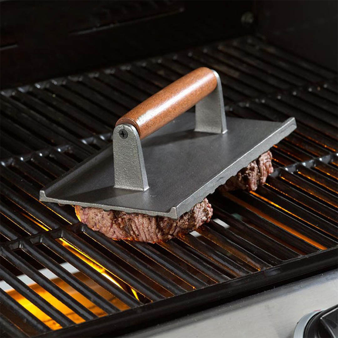 Soga 2X Cast Iron Bacon Meat Steak Press Grill Bbq With Wood Handle Weight Plate, Electronics &Amp; Appliances, Appliances, Small Kitchen Appliances, Benchtop Cooking, Sandwich Presses &Amp; Grills,  - Nz Depot 5