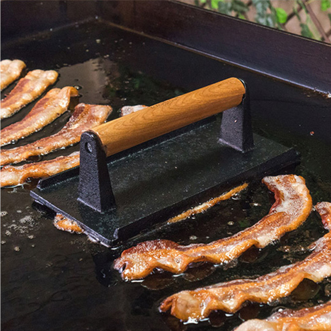 Soga 2X Cast Iron Bacon Meat Steak Press Grill Bbq With Wood Handle Weight Plate, Electronics &Amp; Appliances, Appliances, Small Kitchen Appliances, Benchtop Cooking, Sandwich Presses &Amp; Grills,  - Nz Depot 6