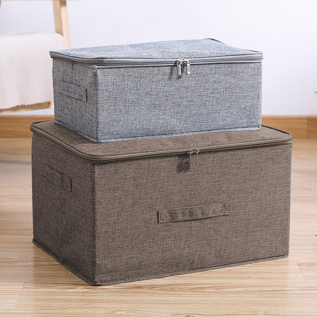 SOGA 2X Coffee Large Portable Double Zipper Storage Box Moisture Proof Clothes Basket Foldable Home Organiser, Furniture, Storage & Shelving, Home Storage, , , freestanding - NZ DEPOT 4