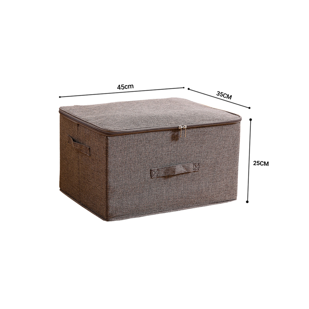 SOGA 2X Coffee Large Portable Double Zipper Storage Box Moisture Proof Clothes Basket Foldable Home Organiser, Furniture, Storage & Shelving, Home Storage, , , freestanding - NZ DEPOT 6