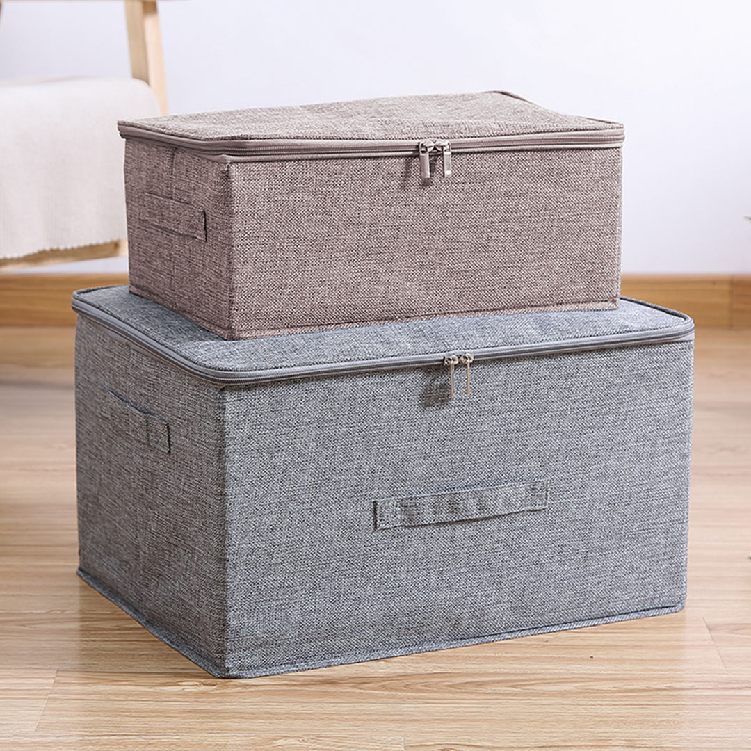 Soga 2X Coffee Small Portable Double Zipper Storage Box Moisture Proof Clothes Basket Foldable Home Organiser, Furniture, Storage &Amp; Shelving, Home Storage, , ,  - Nz Depot 9