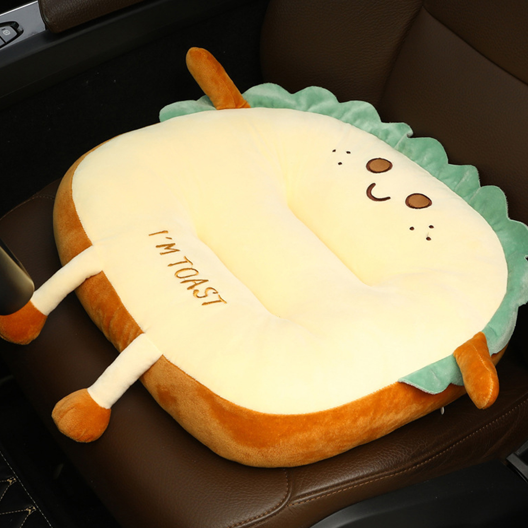 SOGA 2X Cute Face Toast Bread Cushion Stuffed Car Seat Plush Cartoon Back Support Pillow Home Decor, Furniture, Living Room Furniture, Occasional Chairs, ,  - NZ DEPOT 6