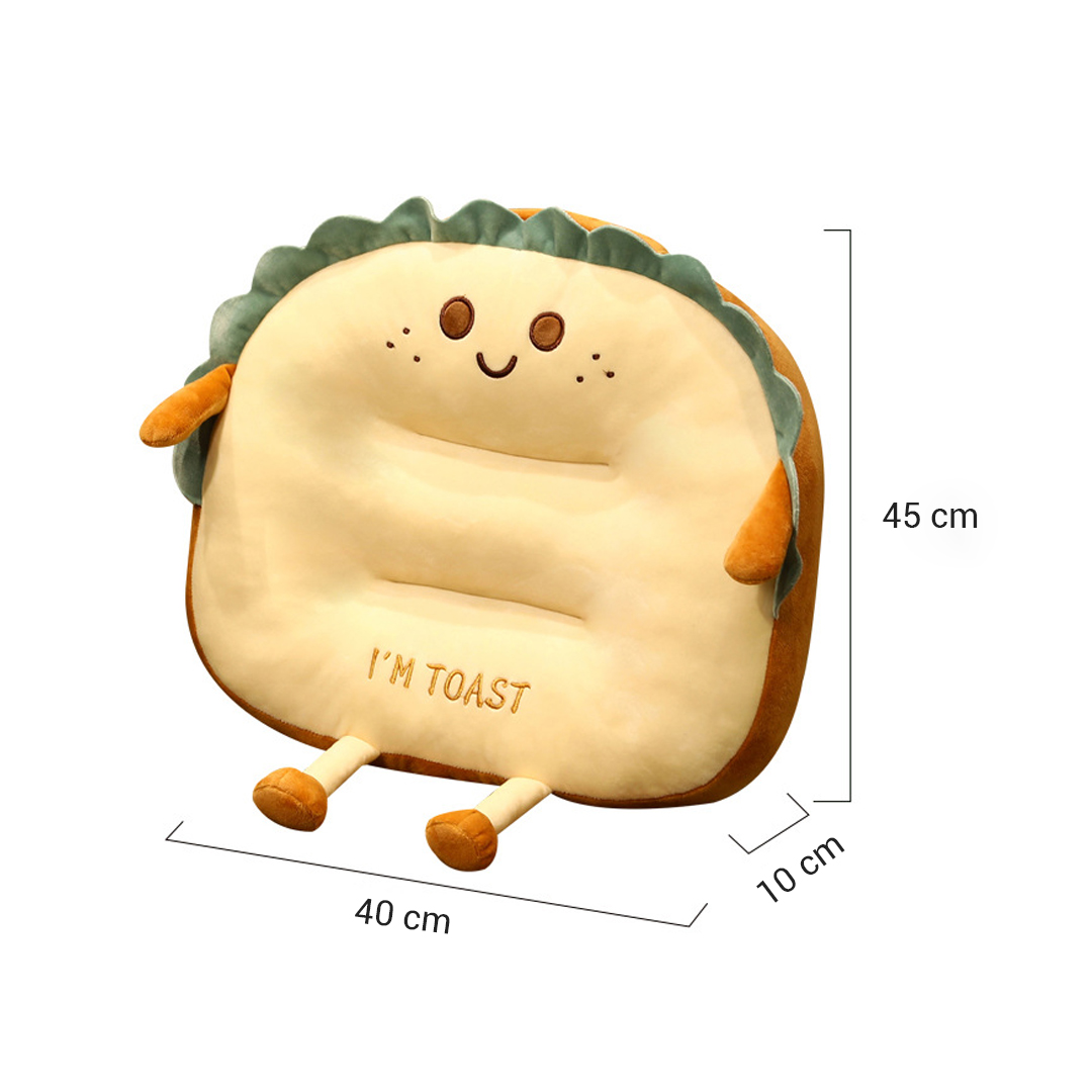 SOGA 2X Cute Face Toast Bread Cushion Stuffed Car Seat Plush Cartoon Back Support Pillow Home Decor, Furniture, Living Room Furniture, Occasional Chairs, ,  - NZ DEPOT 7